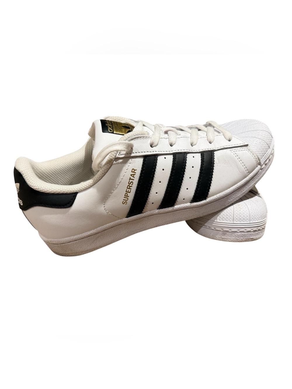 👟Adidas White/Black Classic Superstar Sneakers - Women 8